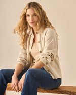 Chaqueta de tela con textura para mujer - Crudo
