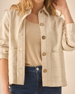 Chaqueta de tela con textura para mujer - Crudo