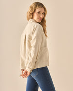 Chaqueta de tela con textura para mujer - Crudo