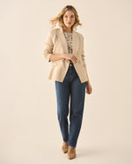 Chaqueta tipo blazer con cuello solapa para mujer - Beige