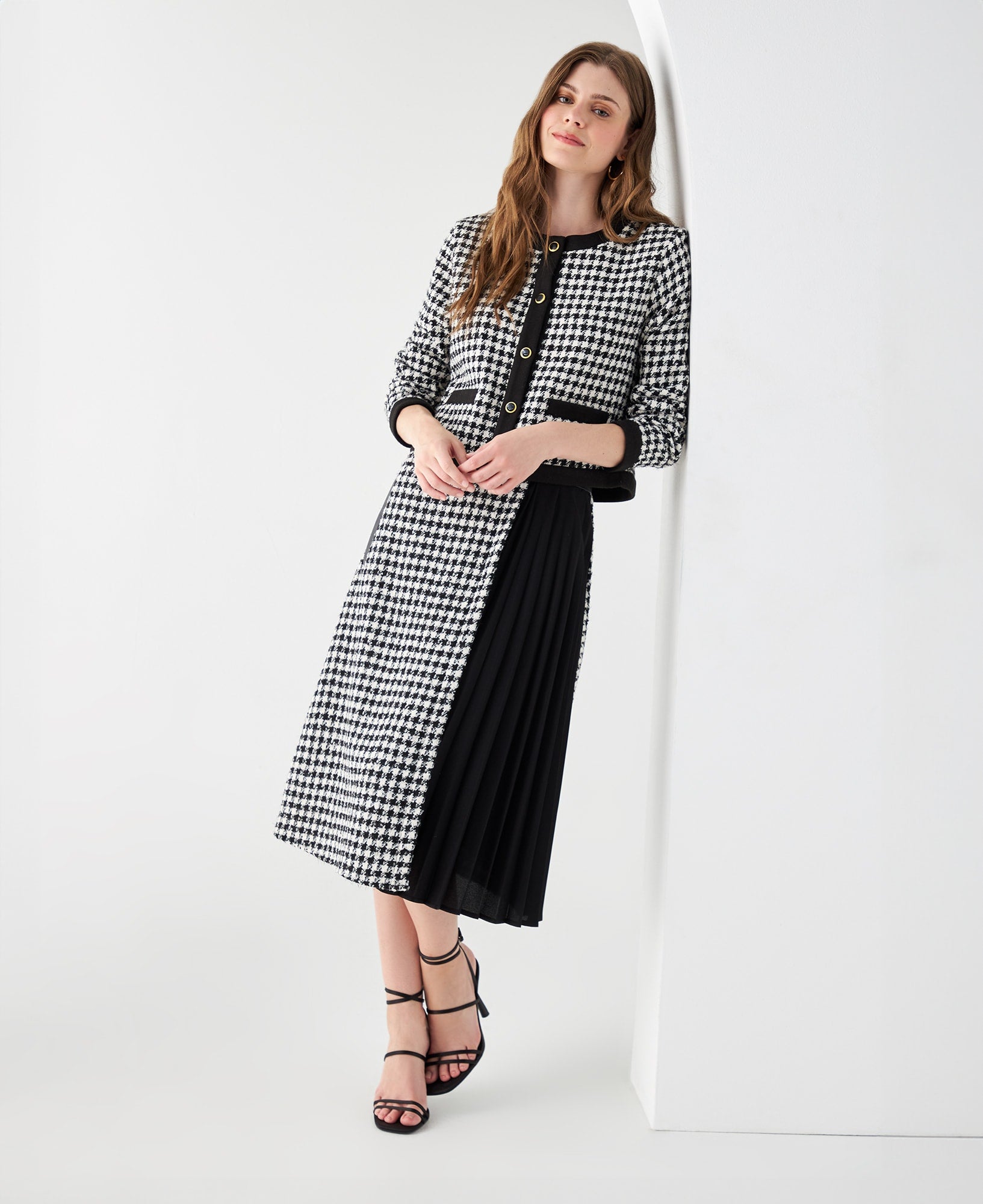 Abrigo con efecto brillo para mujer - Crudo 34_429E228_CRU111001_0