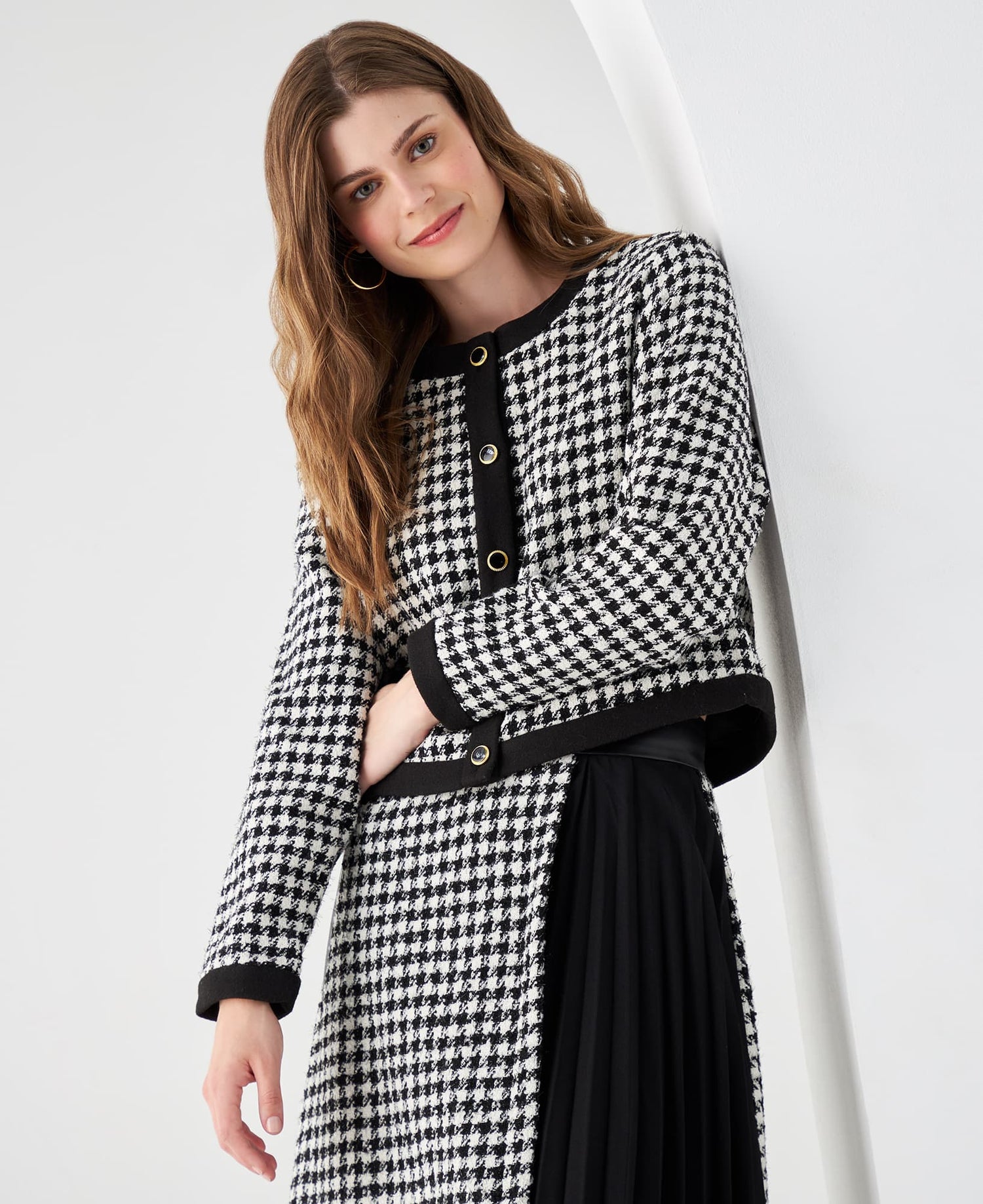 Abrigo con efecto brillo para mujer - Crudo