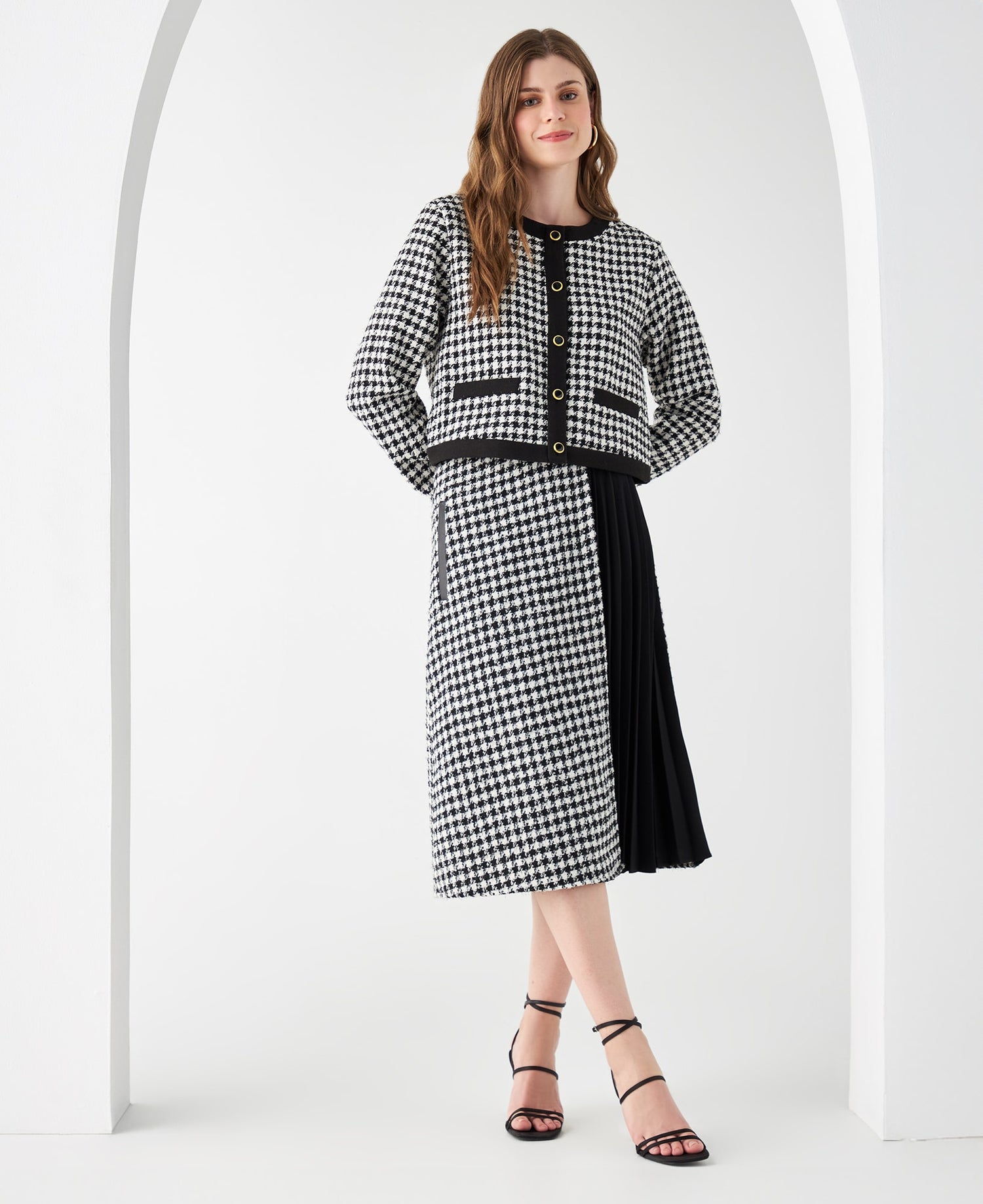 Abrigo con efecto brillo para mujer - Crudo
