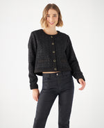 Abrigo con efecto brillo para mujer - Negro