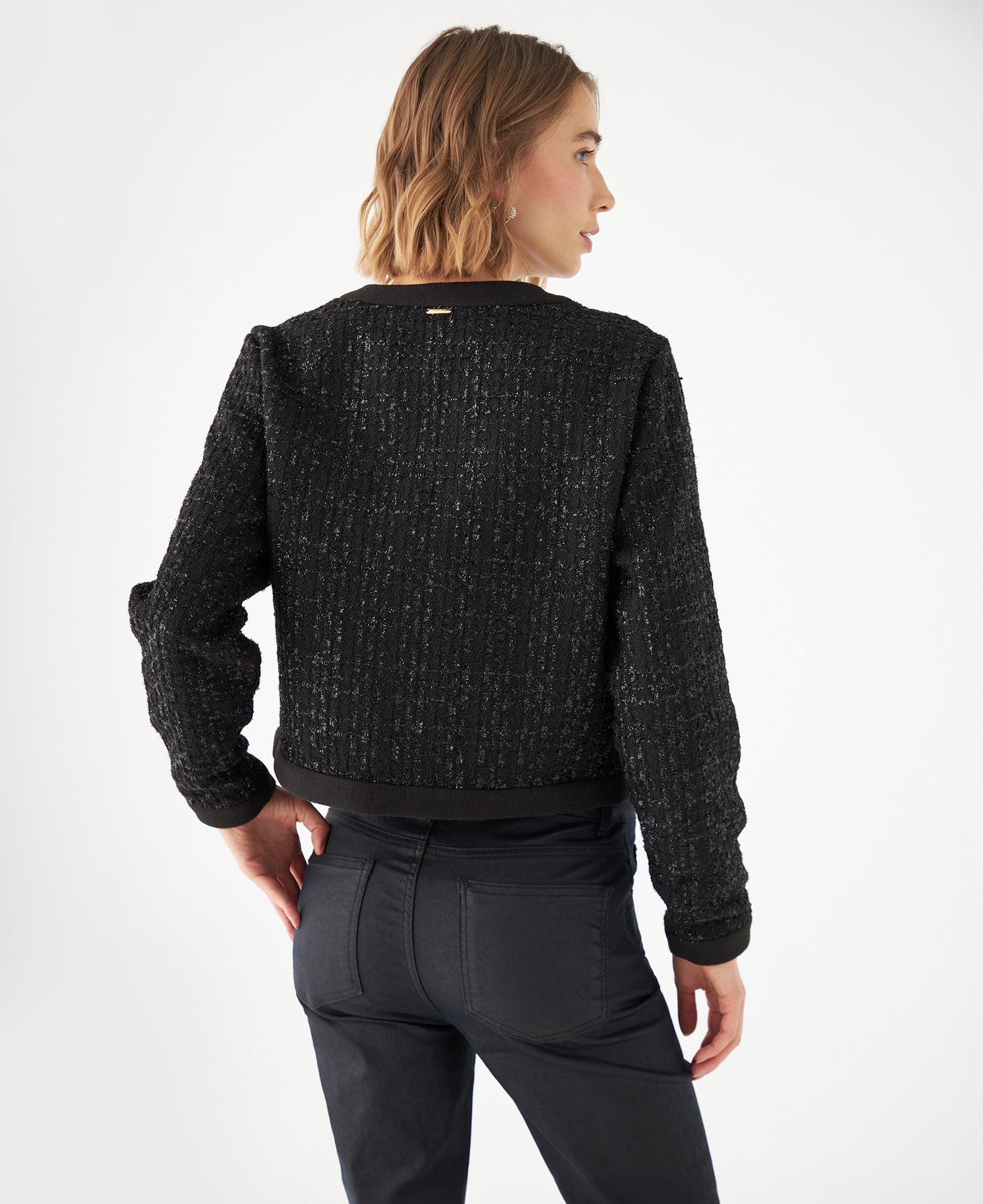 Abrigo con efecto brillo para mujer - Negro