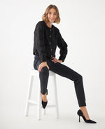 Abrigo con efecto brillo para mujer - Negro