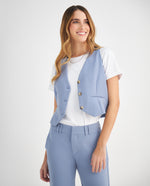 Chaleco tipo sastre para mujer - Azul