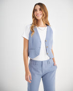 Chaleco tipo sastre para mujer - Azul