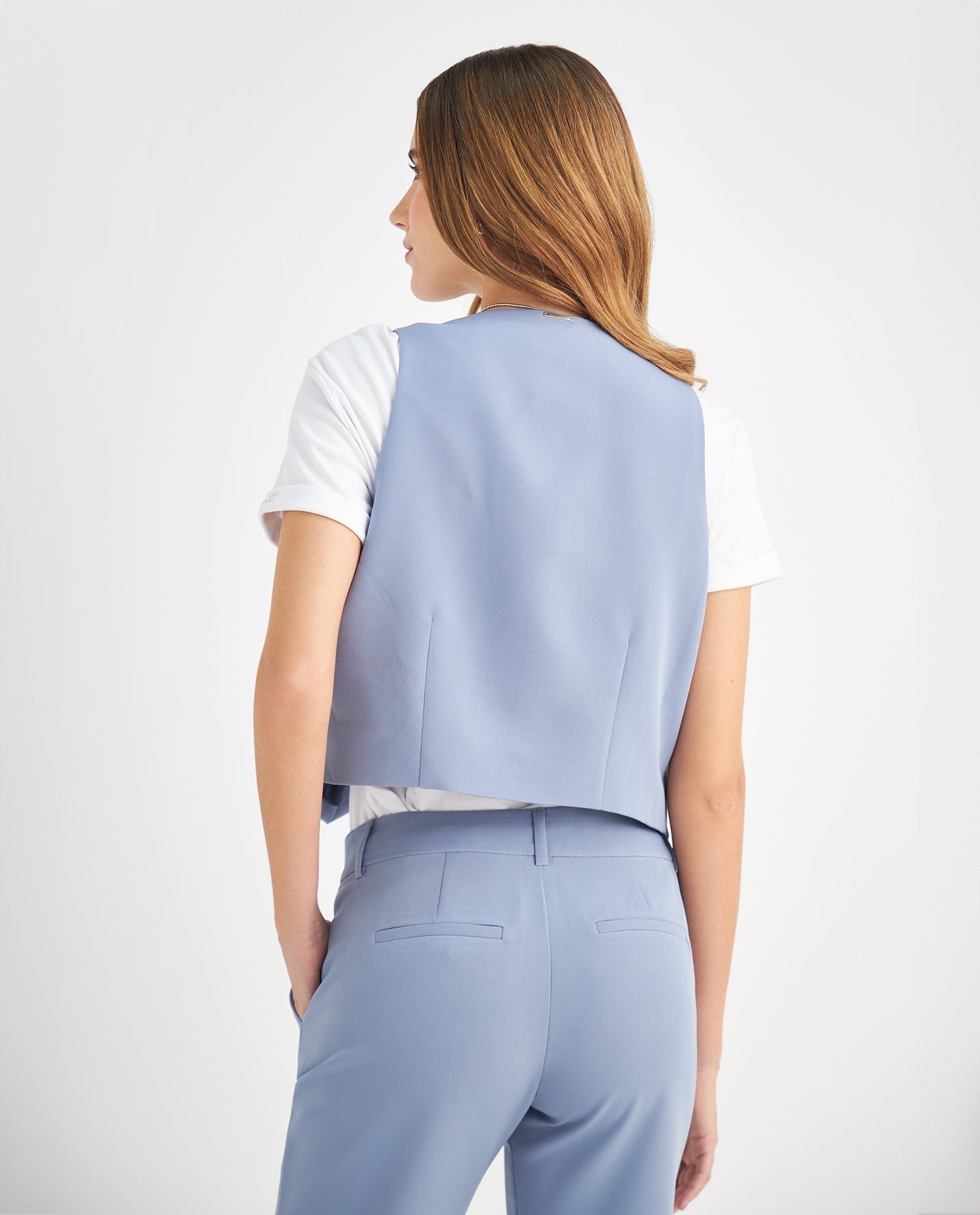 Chaleco tipo sastre para mujer - Azul