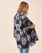 Cárdigan de tela fluida para mujer - Azul