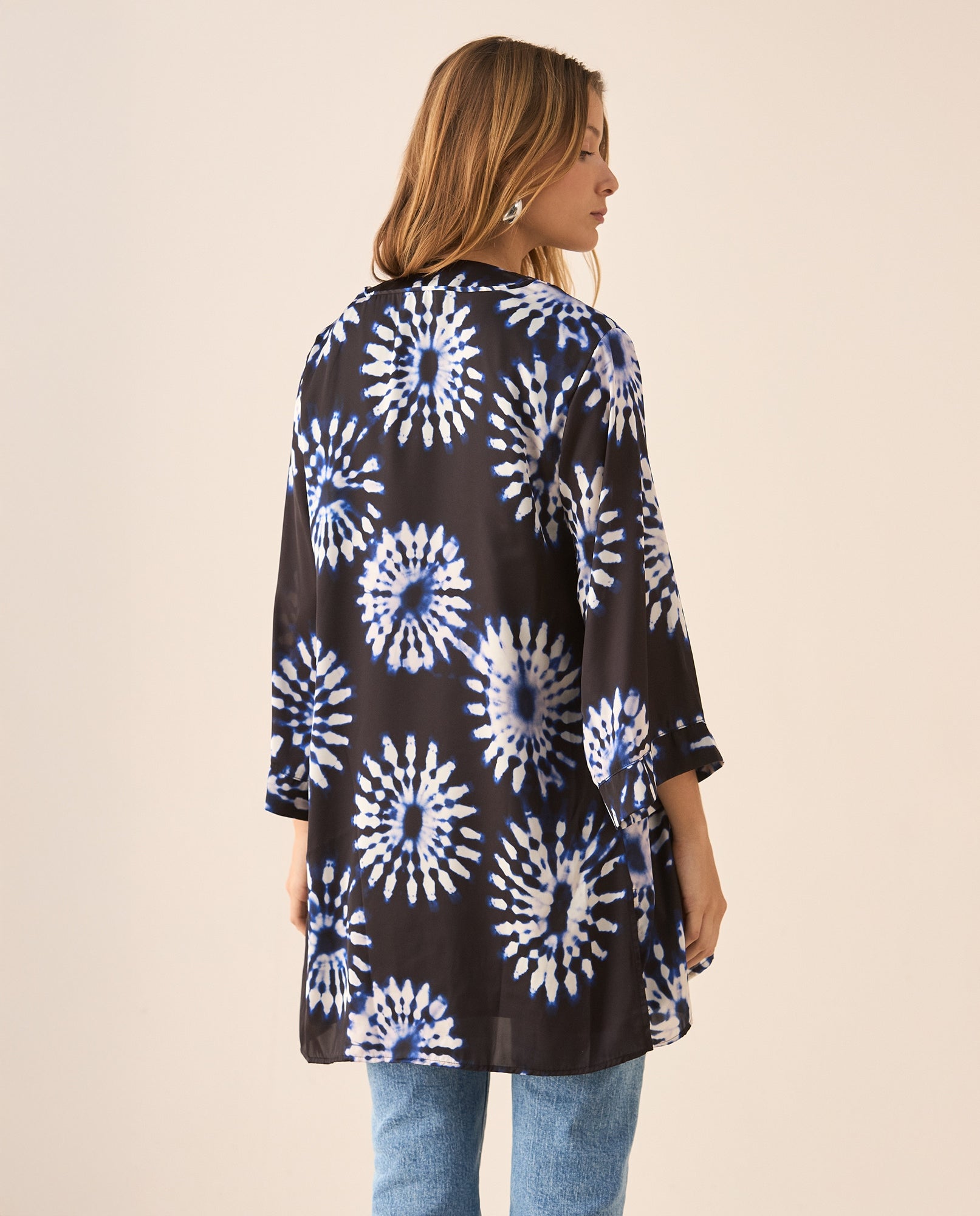 Cárdigan de tela fluida para mujer - Azul 34_429F020_AZU193923_5
