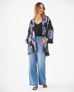 Cárdigan de tela fluida para mujer - Azul