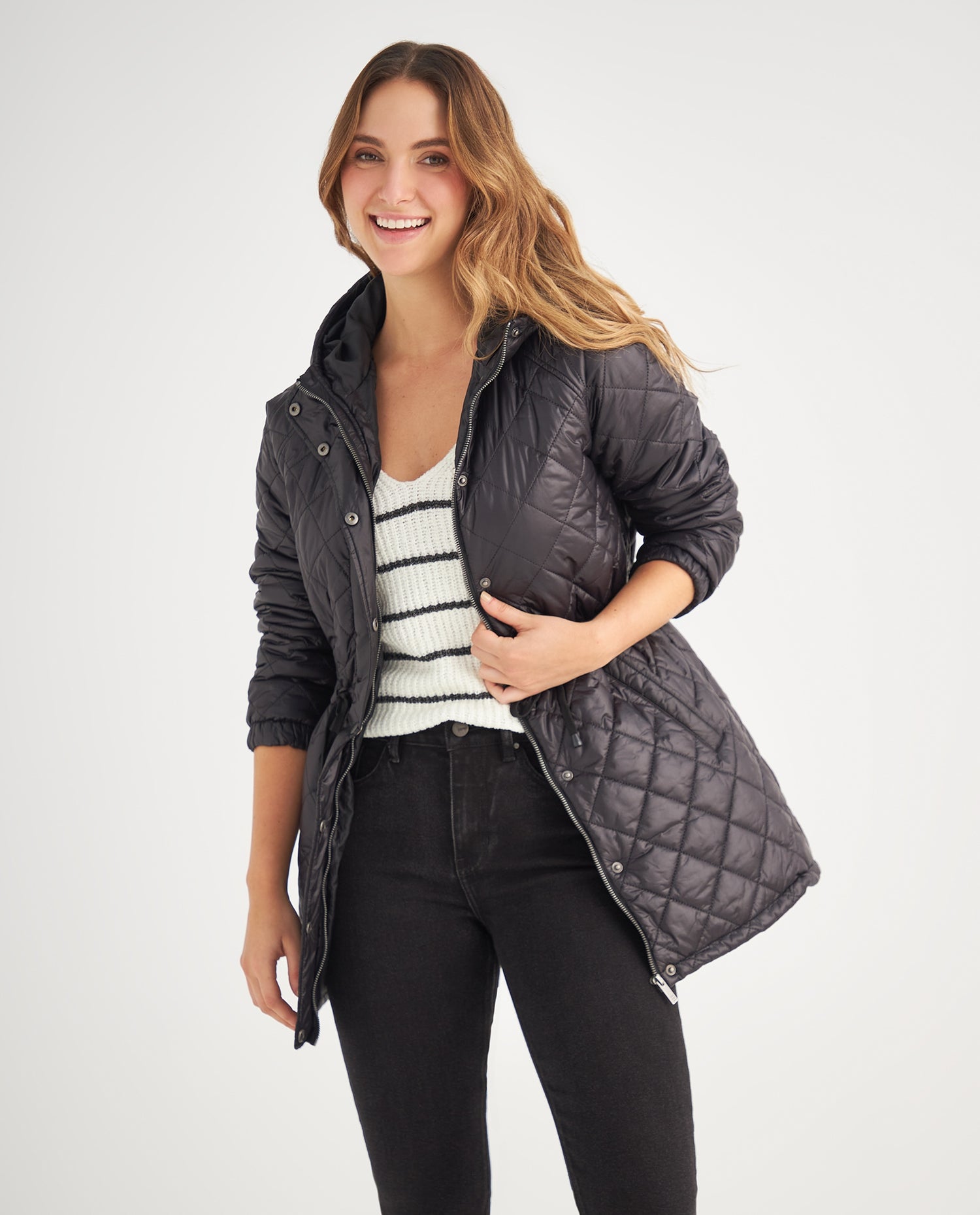 Chaqueta con capucha para mujer - Negro