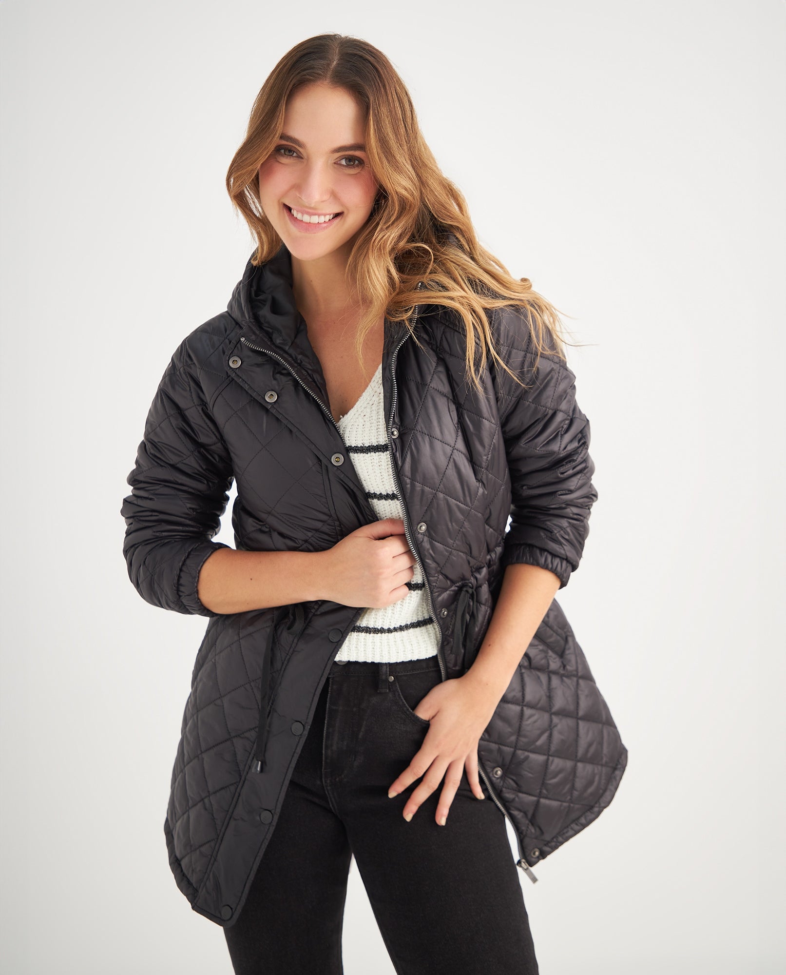 Chaqueta con capucha para mujer - Negro 34_429F201_NEG193909_6