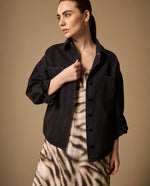 Chaqueta Denim Negro con Micro Brillos - Negro