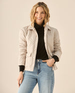 Chaqueta acolchada con broches para mujer - Beige