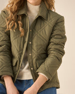 Chaqueta acolchada con broches para mujer - Verde