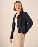 Blazer Blanco con Botones Dorados - Azul