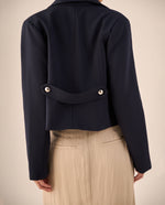 Blazer Blanco con Botones Dorados - Azul
