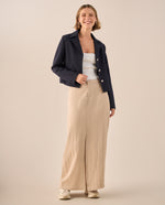 Blazer Blanco con Botones Dorados - Azul