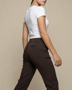 Pantalón flare tiro alto - Café
