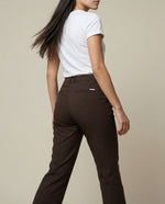 Pantalón flare tiro alto - Café