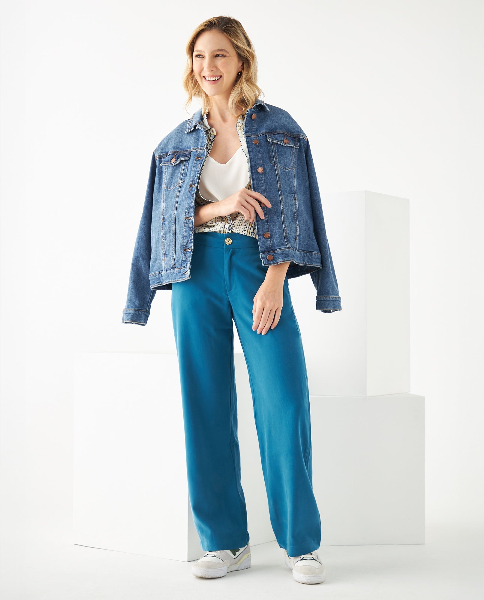 Pantalón elegante para mujer - Azul 34_431F003_AZU194241_0