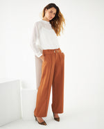 Pantalón bota recta para mujer - Café