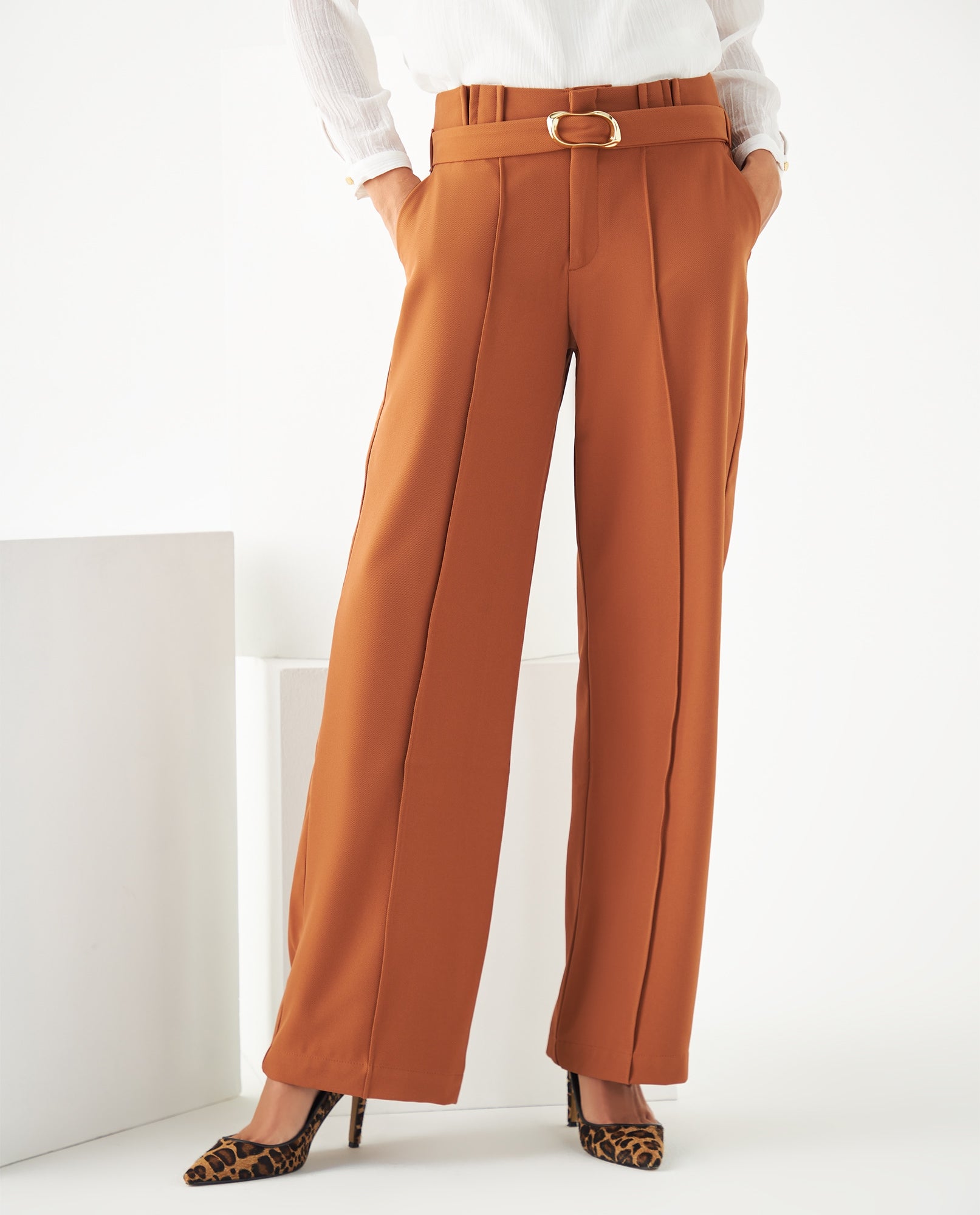 Pantalón bota recta para mujer - Café 34_431F004_CAF181140_3