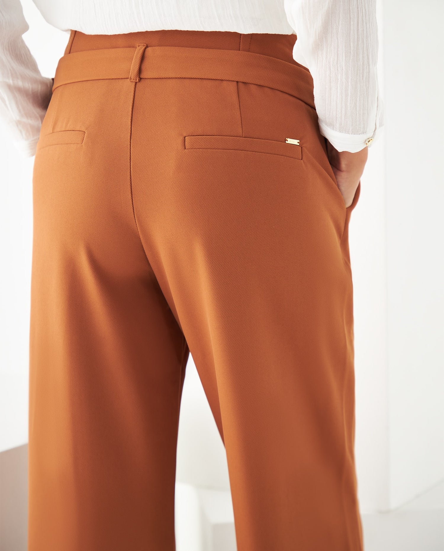 Pantalón bota recta para mujer - Café