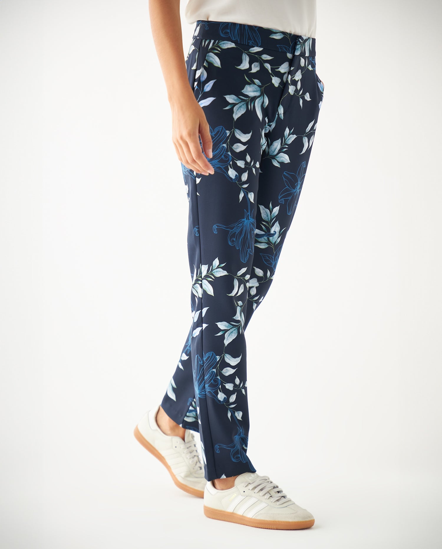 Pantalón con estampado floral para mujer - Azul