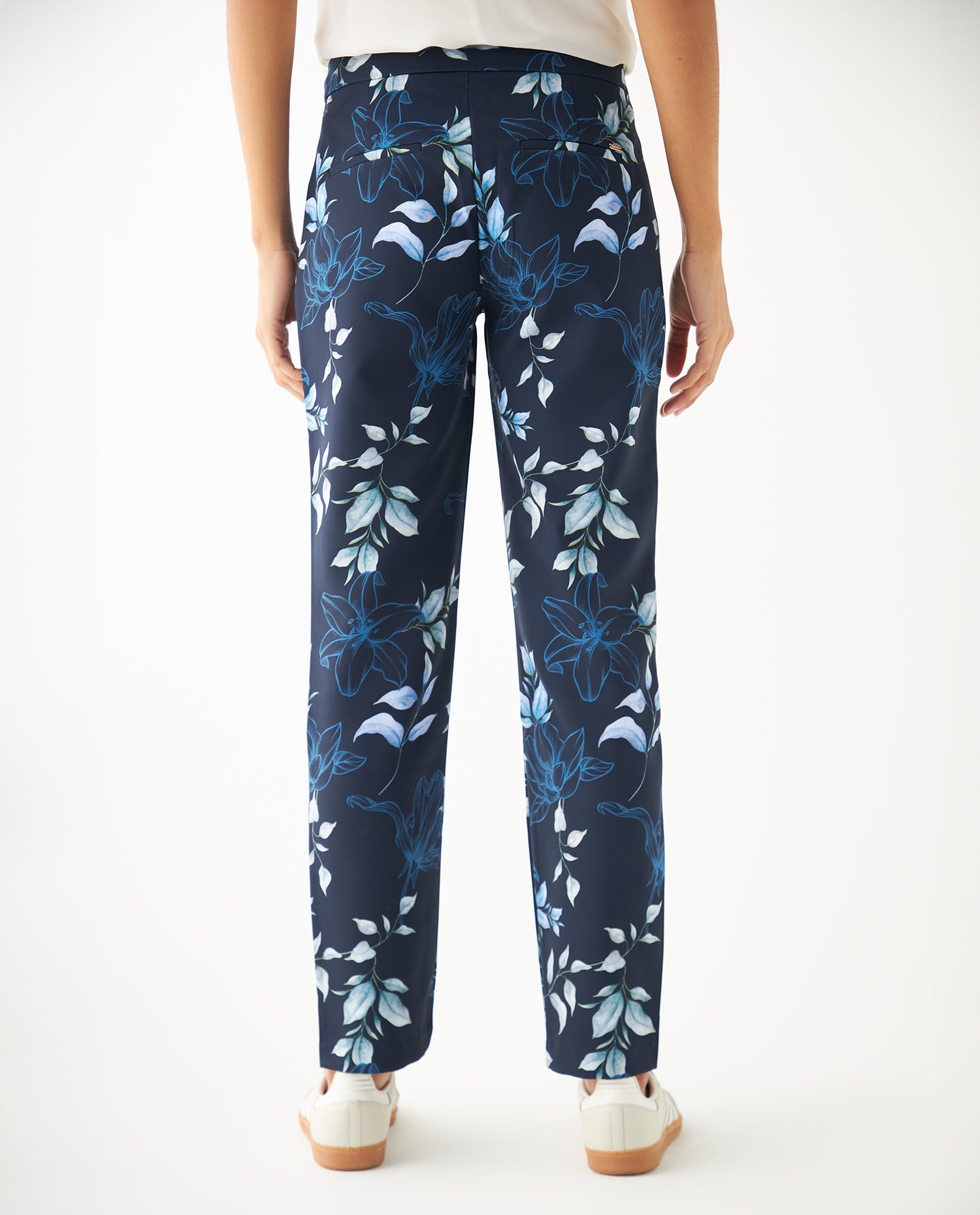 Pantalón con estampado floral para mujer - Azul