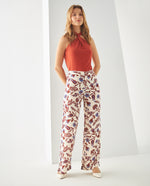 Pantalón clásico estampado para mujer - Café
