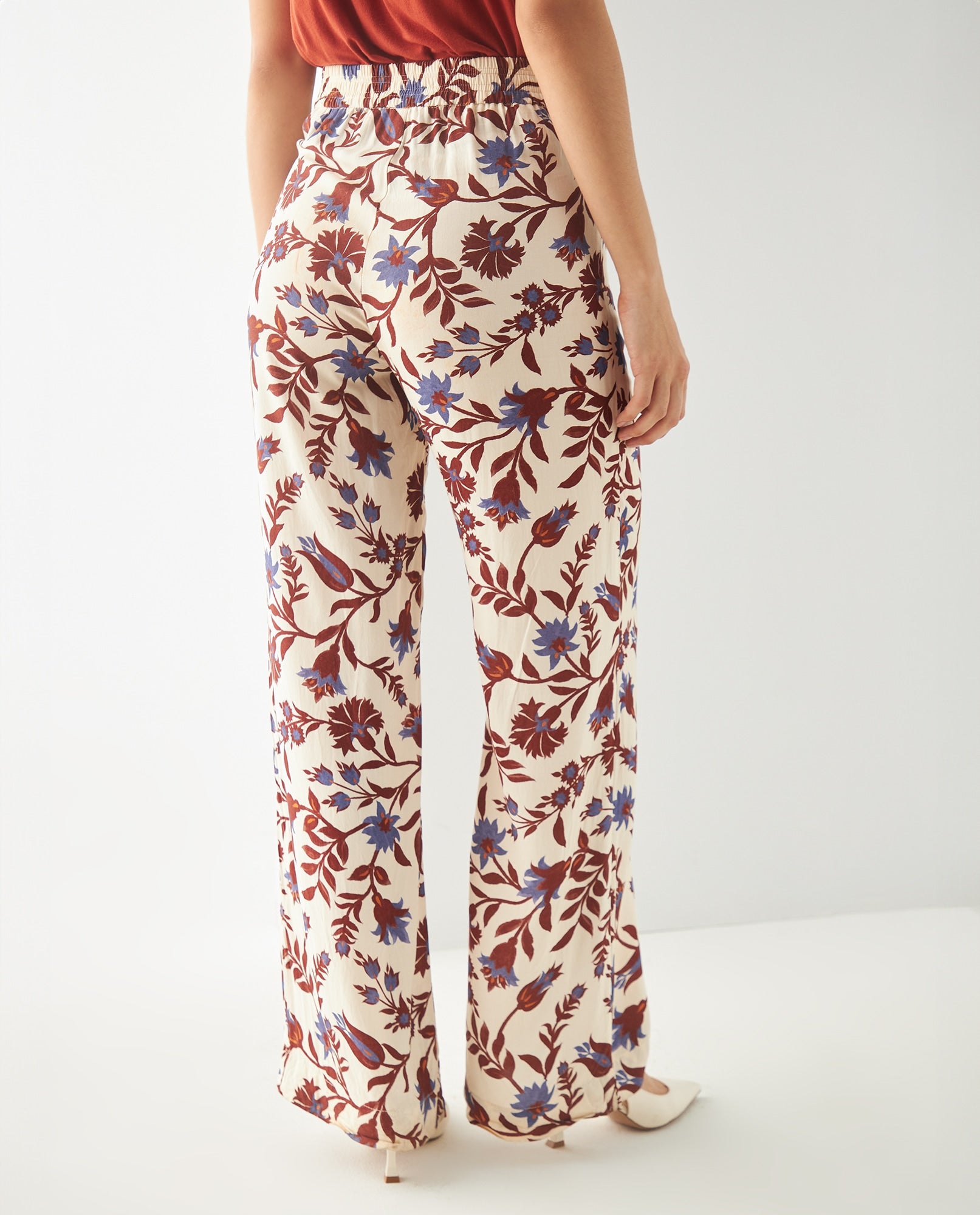 Pantalón clásico estampado para mujer - Café 34_431F015_CAF191435_4