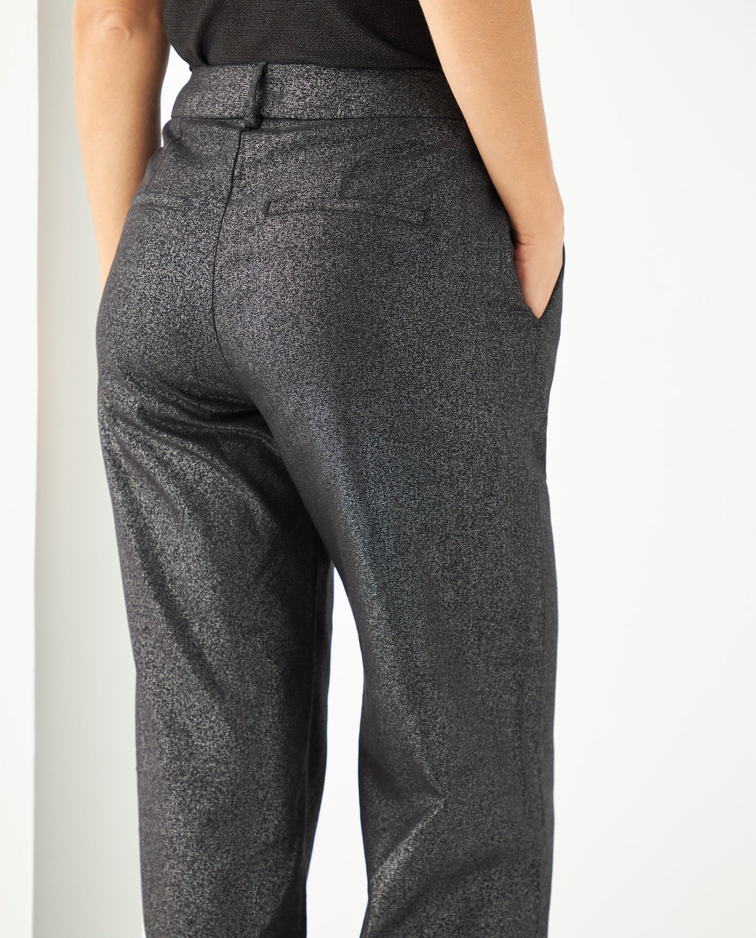Pantalón con efecto brillo para mujer - Gris