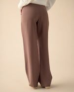 Pantalón de bota recta con pinzas para mujer - Café