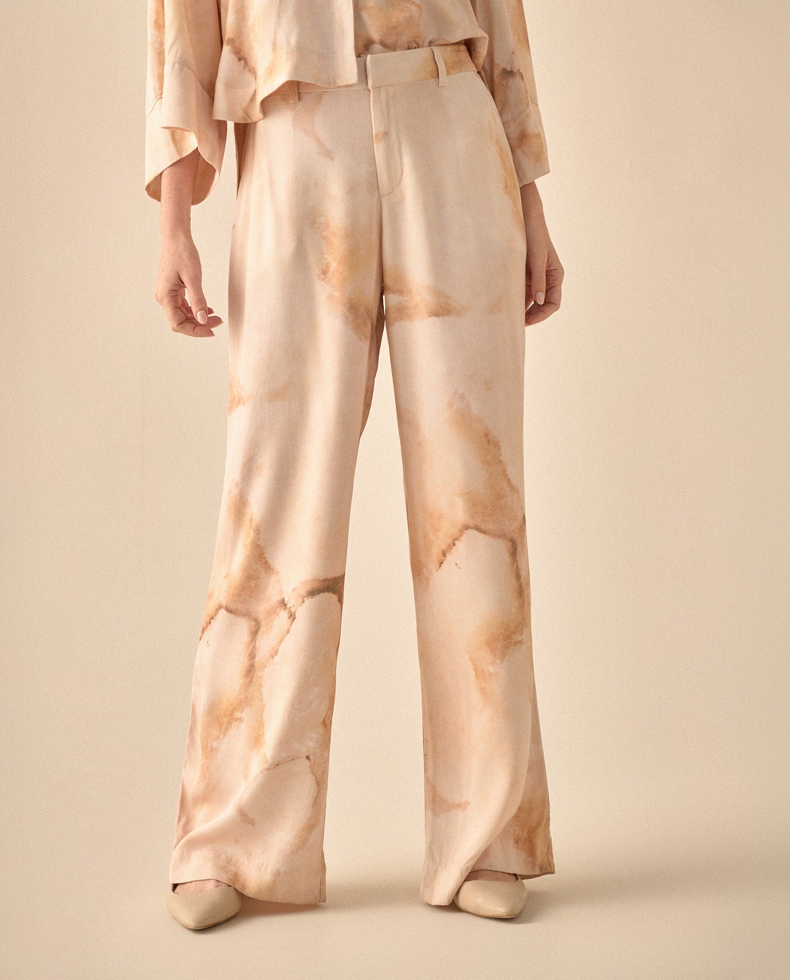 Pantalón Wide Leg estampado para mujer - Café 34_431G008_CAF171328_3