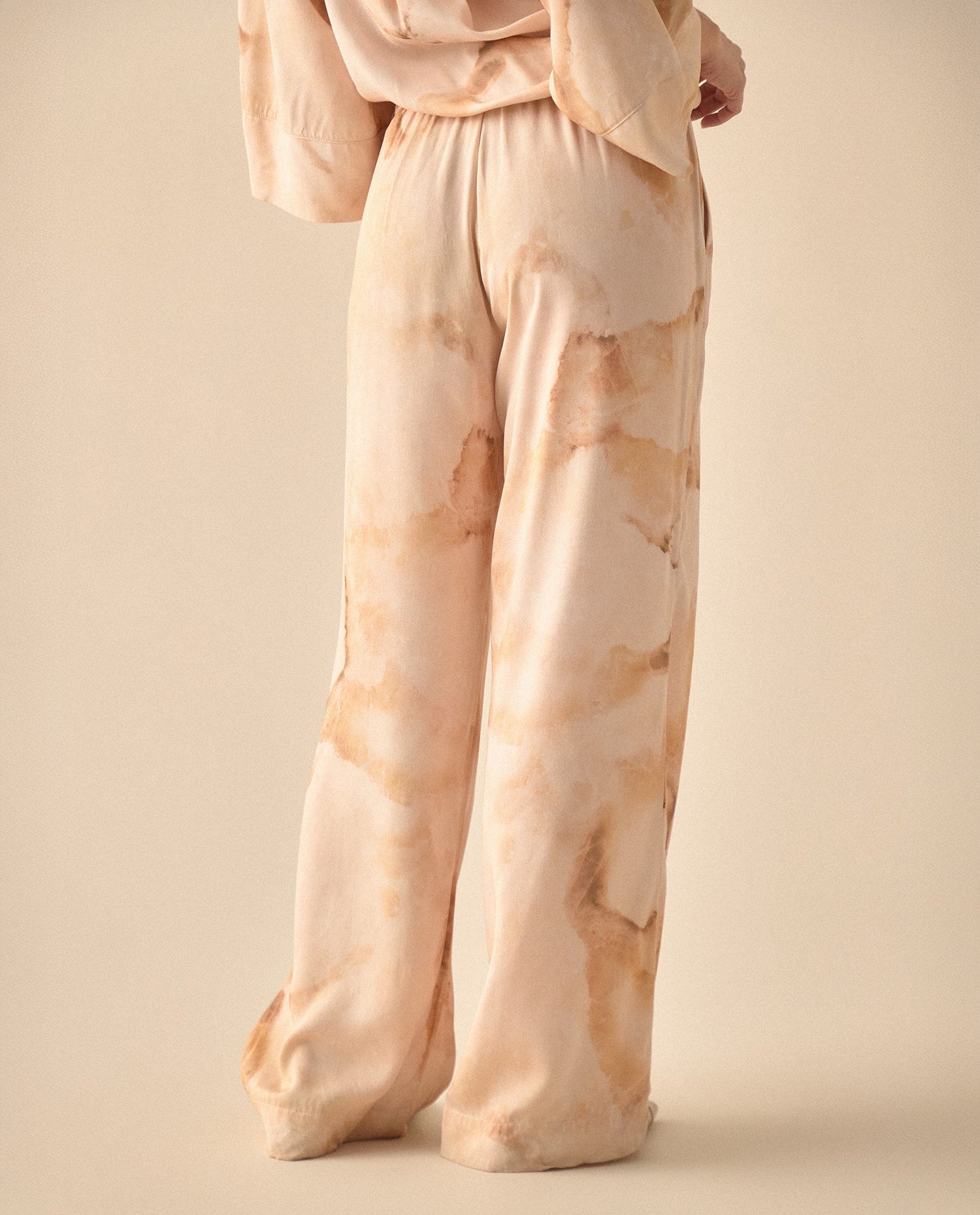 Pantalón Wide Leg estampado para mujer - Café