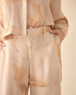 Pantalón Wide Leg estampado para mujer - Café