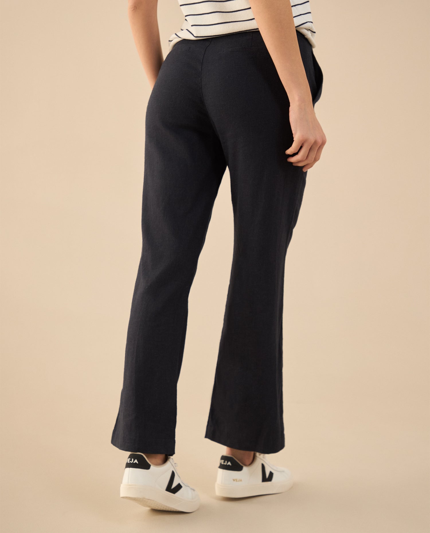 Pantalón con cortes en frente para mujer - Azul