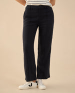 Pantalón con cortes en frente para mujer - Azul