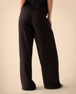 Pantalón de ajuste cruzado en pretina para mujer - Negro