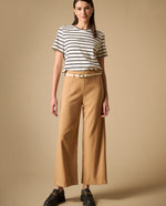 Pantalón largo con pinzas frontales silueta recta - Café