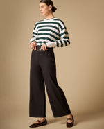 Pantalón largo con pinzas frontales silueta recta - Negro