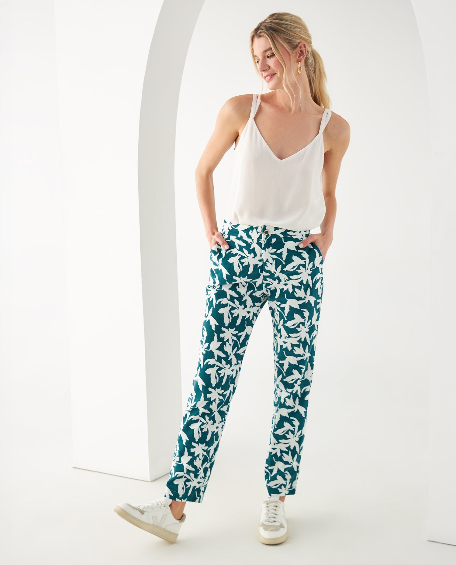 Pantalón para mujer estampado - Verde