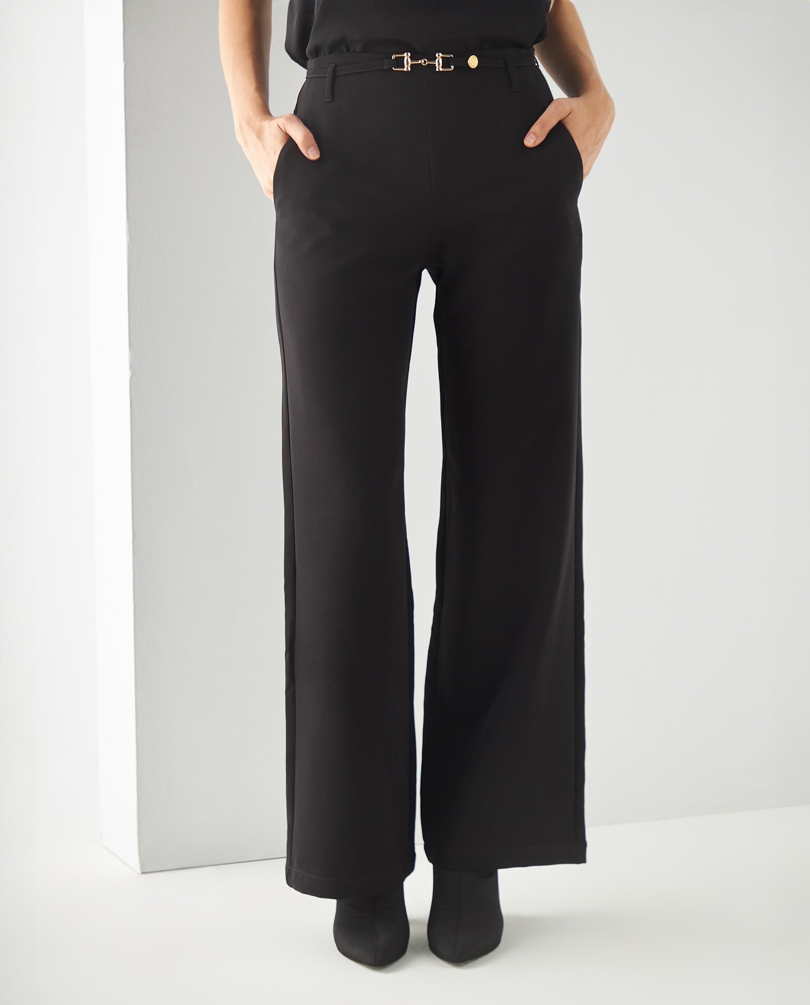 Pantalón bota amplia para mujer - Negro 34_432F008_NEG190303_3