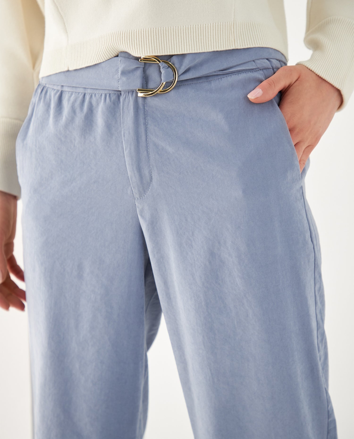 Pantalón de bota recta fluida para mujer - Azul