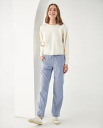 Pantalón de bota recta fluida para mujer - Azul