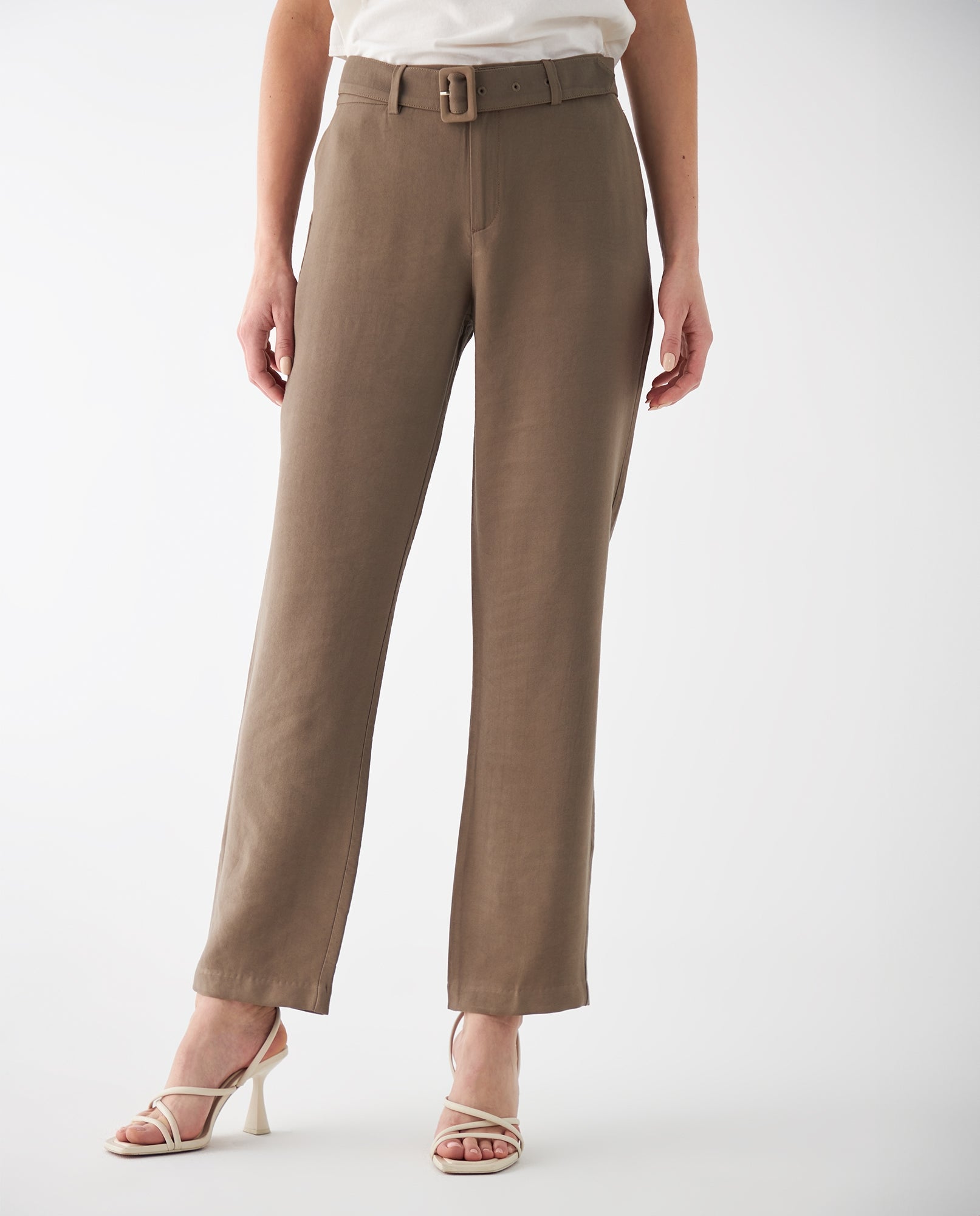 Pantalón elegante con cinturón para mujer - Verde 34_432F014_VER190516_3