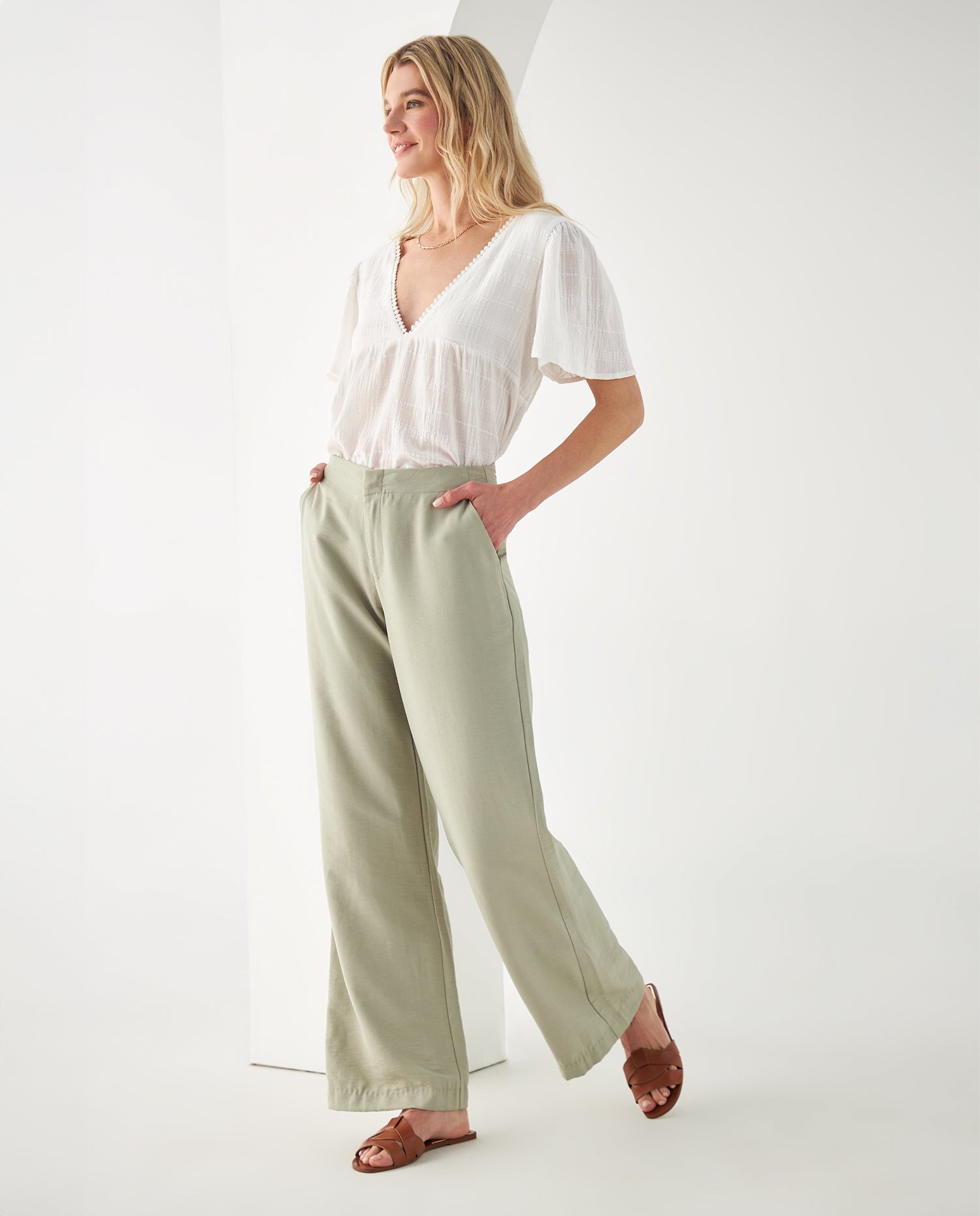 Pantalón elegante para mujer - Verde